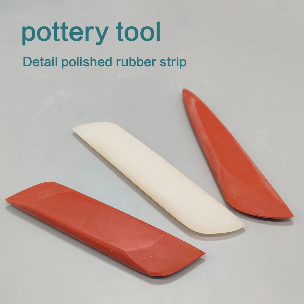 Pottery Tools Purple Clay Teapot Making Polishing Rubber Strip Clay Model Details Polishing Tool DIY Rubber Scraper