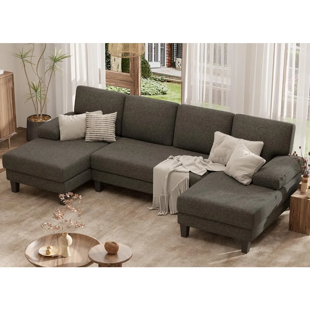 

Classic U-Shaped Sectional Sofa Couch for Living Room, Modern Modular Sofa with Double Chaise, Classic Lounge Couch Sleeper for