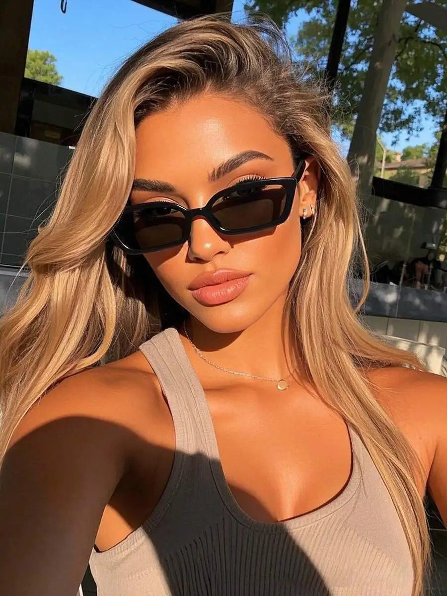 Classic Plastic Cat Eye Women's Sunglasses, UV Protection, For Driving, Outdoor, Beach Vacation, Family Outings, Fashion