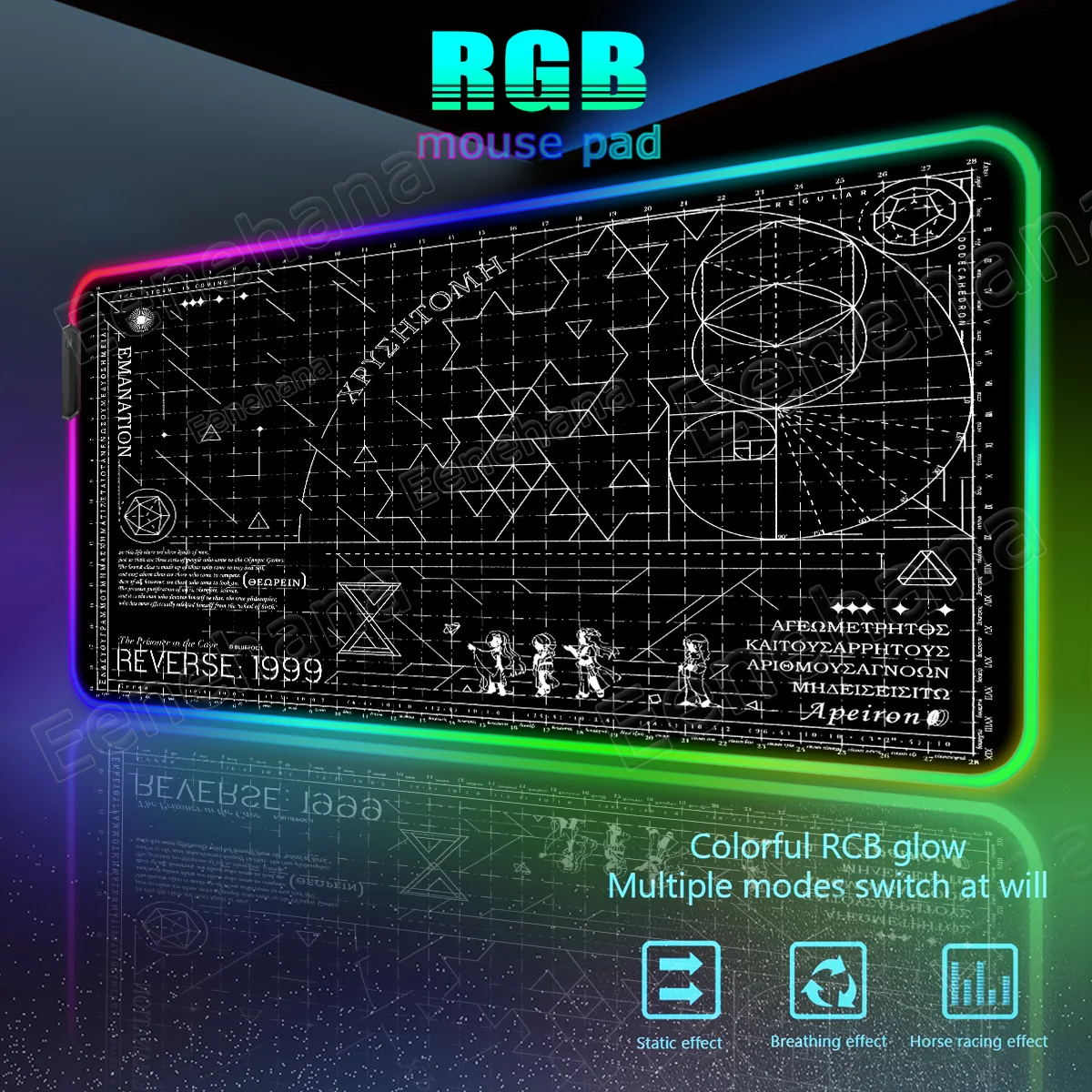 

RGB Black Large DIY Golden Ratio Cutting Mouse Pad PC Gaming Accessories Emit Light Gamer Laptop Desktop LED XXL Extended Pads
