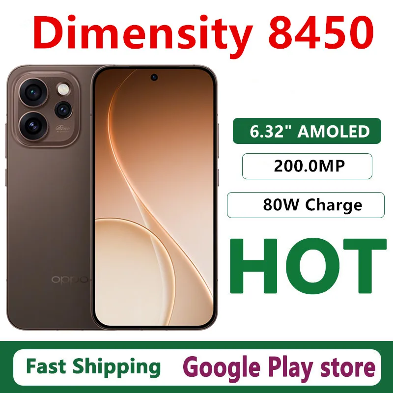 Original Oppo Reno 15 Mobile Phone Dimensity 8450 OTA 6.32" AMOLED 120HZ 200.0MP Camera 80W Charge 6200mAh IP69 Waterproof