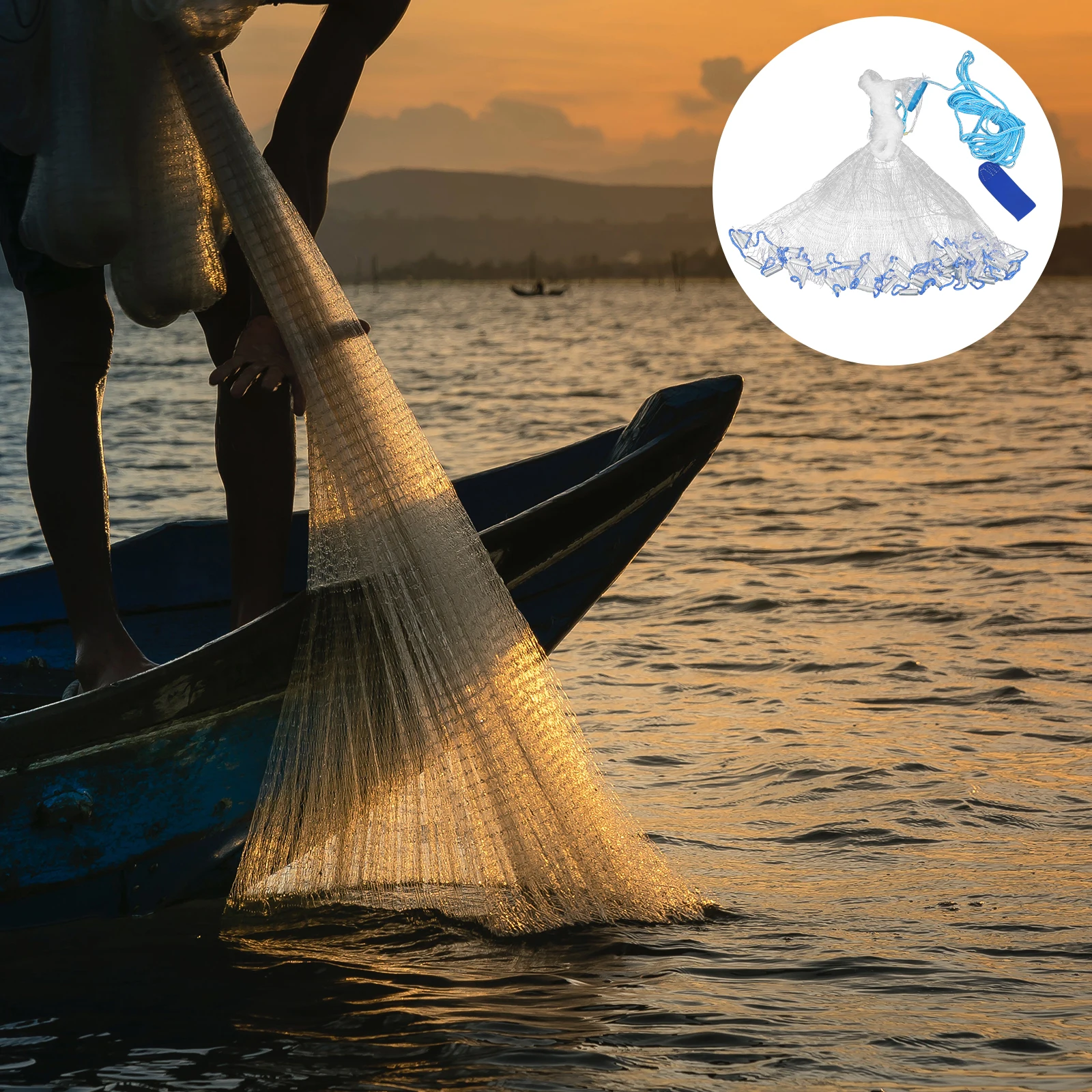 

3 Meters American Style Saltwater Handmade Throw Bait Trap Strong Steel Pendant Hand Cast Fishing Tool Fish Trapping Efficient