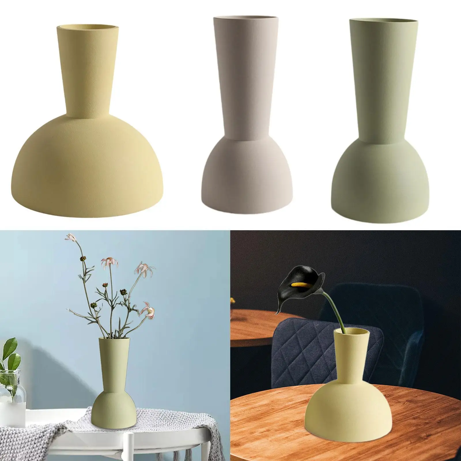 

Ceramic Flower Vase Simple Art Crafts Decorative Frosted Porcelain Vase for Table Centerpieces Bedroom Wedding Home Decoration