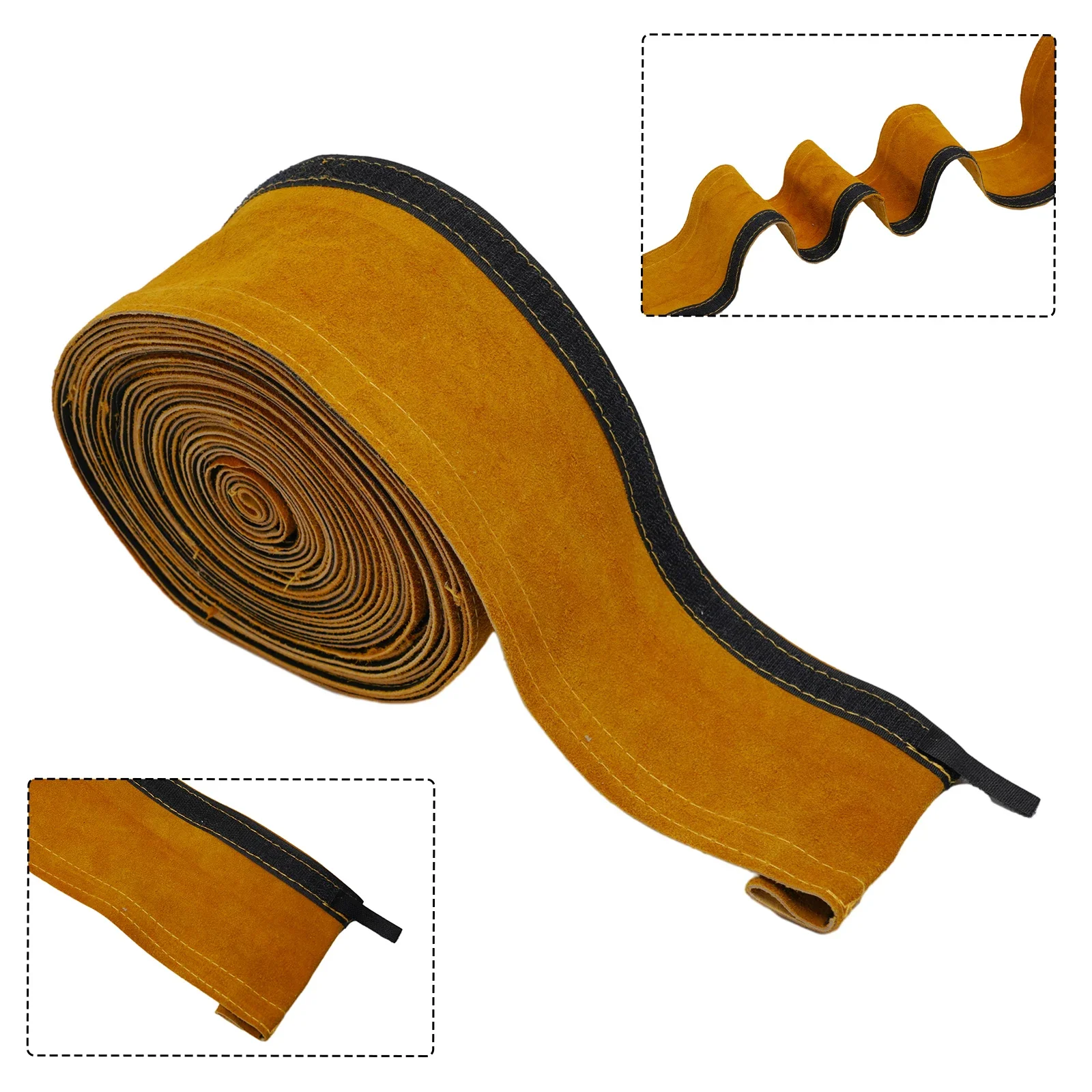 1 قطعة TIG الشعلة غطاء كابل لحام مخيط Mig/كابل بلازما TIG سترة جلد البقر طبقتين الأكمام الجلدية 3.5 متر Tig غطاء