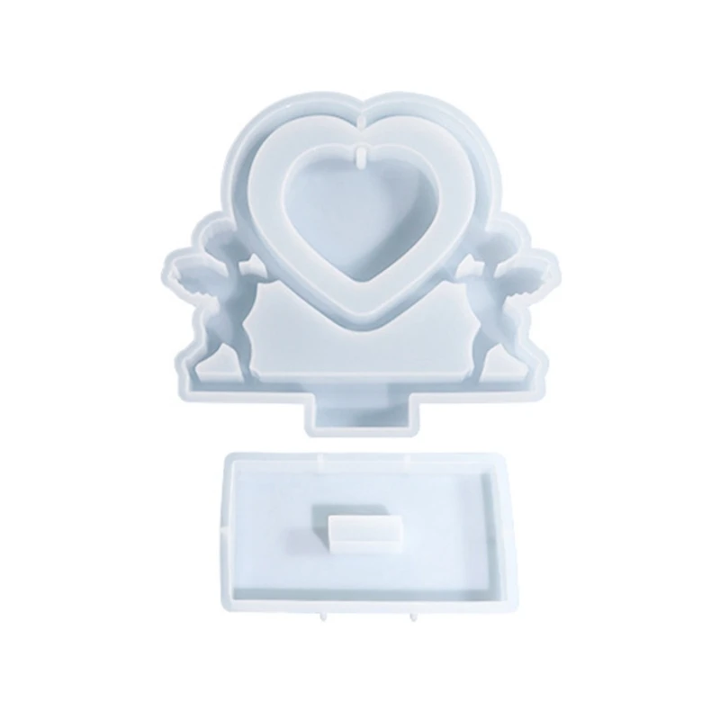 DIY Silicone Mold Heart Photo Cupids Frames Molds Beautiful Heart Shaped Frames Mould for Home Office Table Ornaments Dropsale