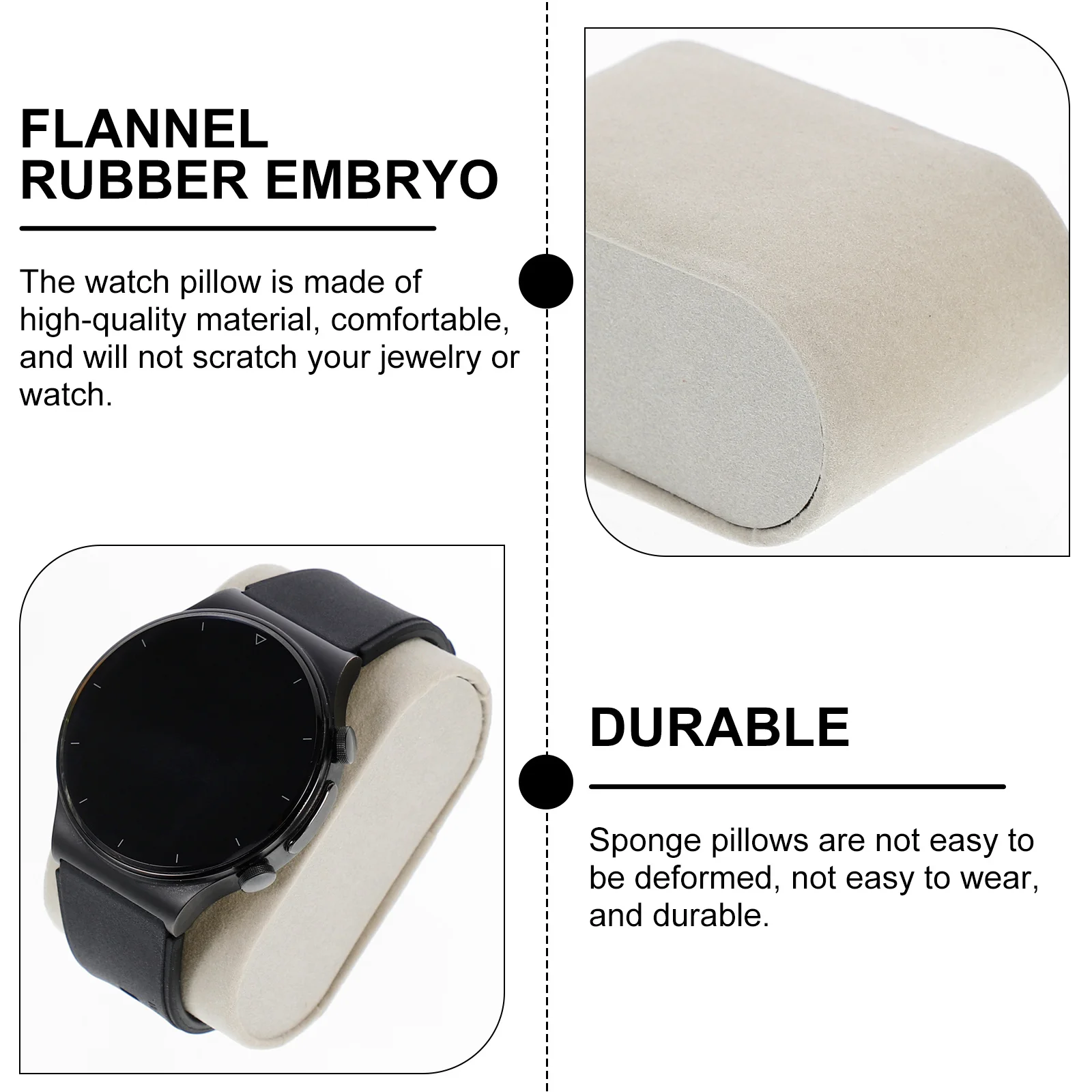 6 قطعة وسائد عرض الساعة رمادية أوتوماتيكية إدراج سوار الإسورة سلسلة وسائد مجوهرات آمنة ومتانة عملية