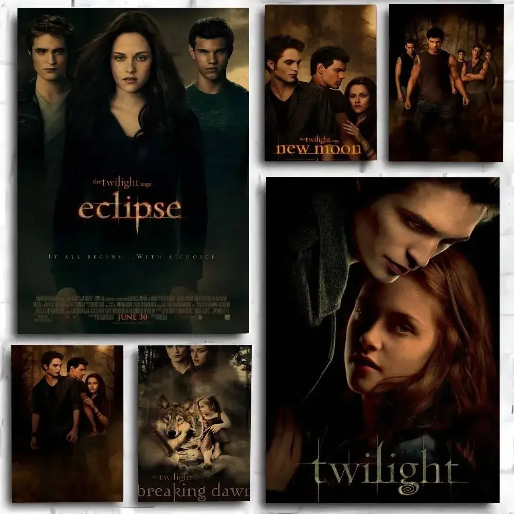 Classic Movie Twilight Poster Edward Bella Canvas Painting Prints Wall Art Picture Film Room Home Bar Cafe  Mural