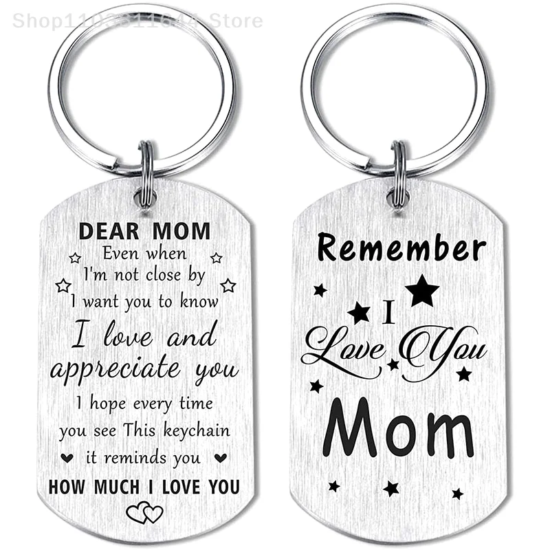 

To My Mom Keychain,Stainless Steel Mom Keychain From Son Daughter,Mother’s Day Birthday Gifts,Remember I Love You Mom Key Ring