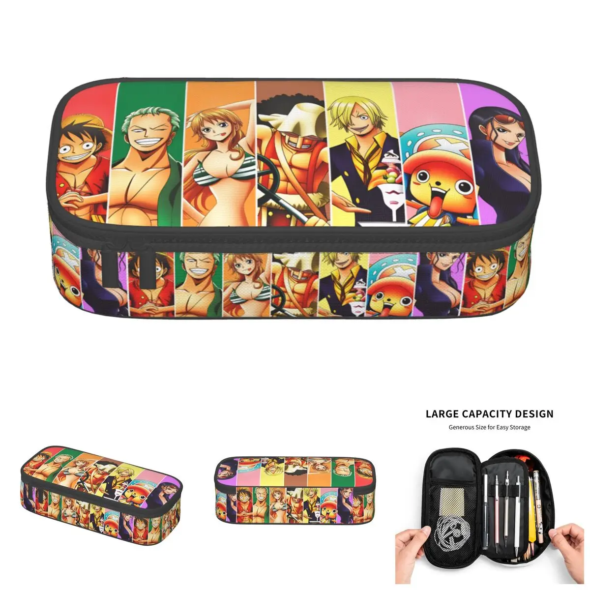 

Luffy One Piece Nico Robin Sanji Usopp Cute Pencil Cases Tony Tony Chopper Nami Roronoa Zoro Pencil Box Students Stationery
