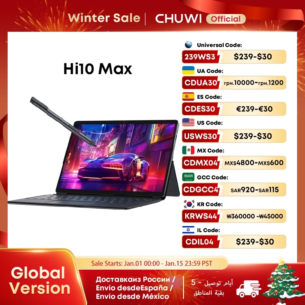 CHUWI 2 In 1 Hi10 Max Tablet PC 12.96inch 2880*1920 Screen Core N100 Laptop 12GB RAM 512GB ROM Windows 11 Tablets 2.4G/5G WiFi