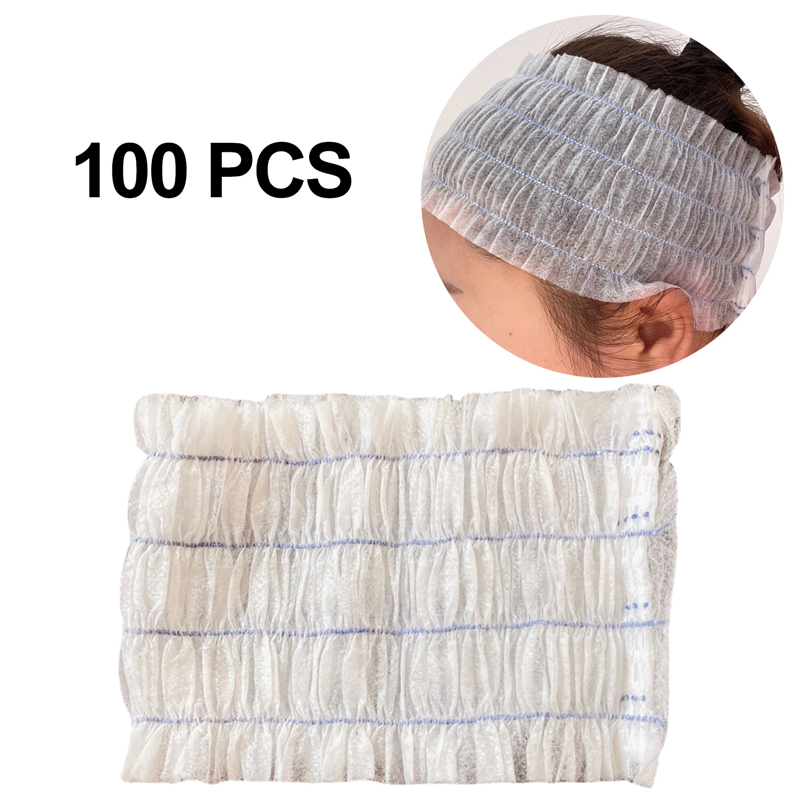 100 pçs descartável spa headbands respirável elástico não-tecido enxertia cílios spa cabeleireiro hairband para cuidados com a pele