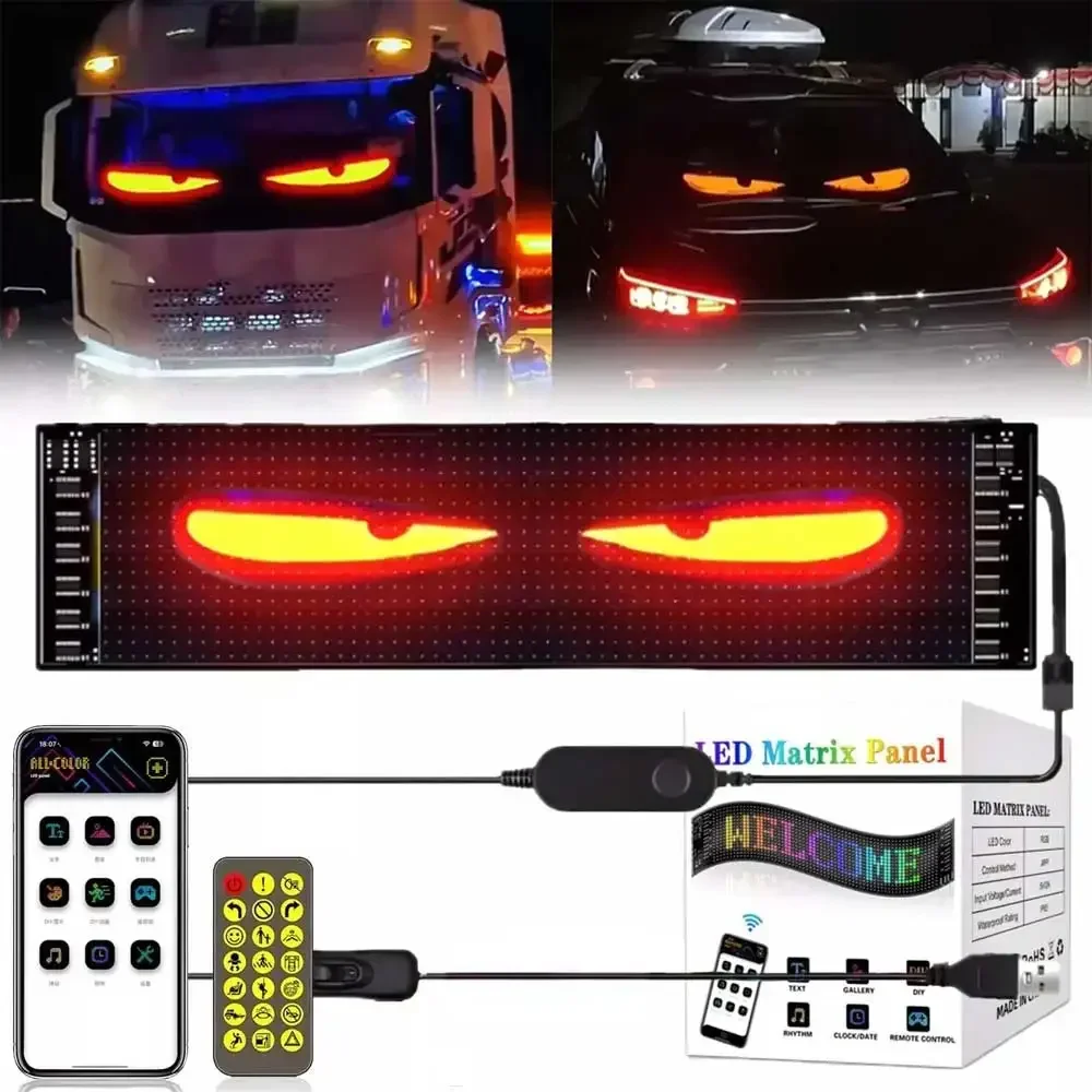 LED Matrix Pixel Panel USB 5V Flexible Addressable RGB Pattern Graffiti Scrolling Text Animation Display Car Shop Bluetooth APP