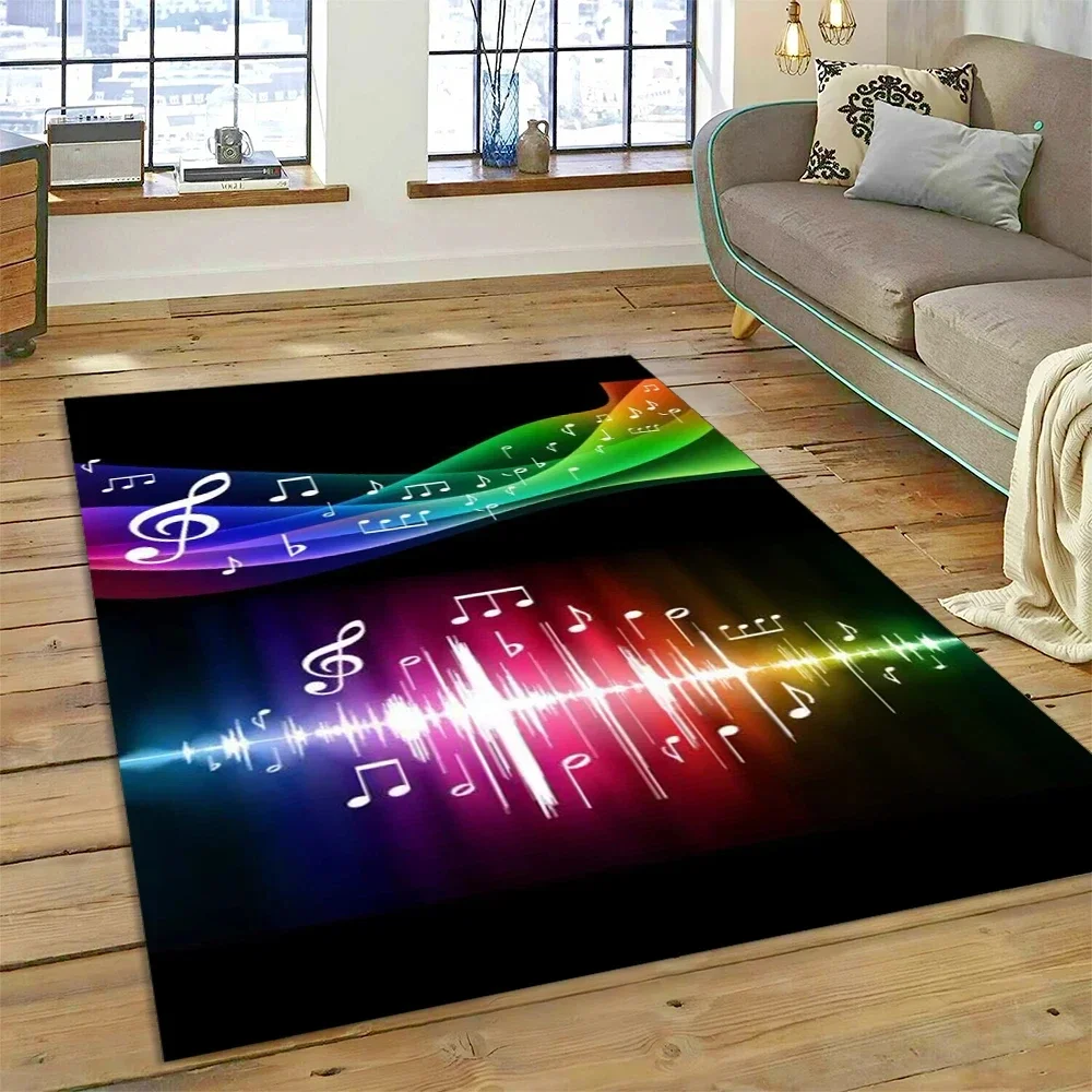 3D Musical Note Music Art Area Rug Large Carpet for Living Room Bedroom Show Room Doormat Home Decor Child Non-slip Floor Mat