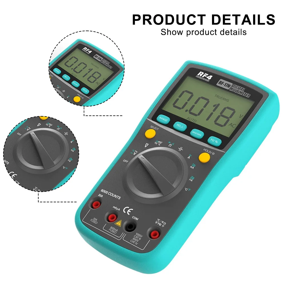 

Цифровой тестер напряжения 180*90*45 мм, автоматическая идентификация, автоматический дисплей полярности, сине-серый силикон, использование без усталости