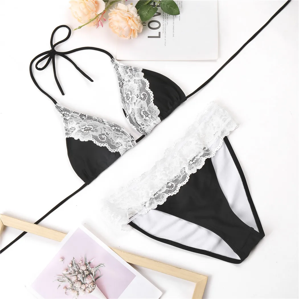 

Micro Brazilian Lace Bikini Set 2 Pieces Bathing Suits Pads Bikinis 2024 Triangle Swimsuit Push Up Swimwear Women Swimming Suits