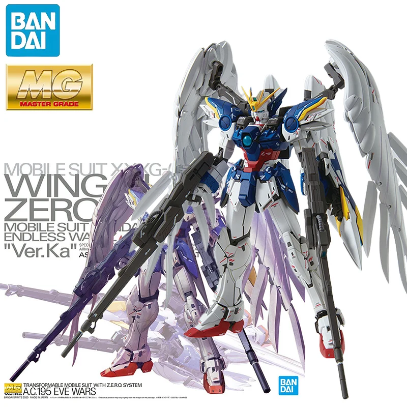 

In Stock BANDAI MG 1/100 Mobile Suit XXXG-01W Wing Gundam Zero Ver.Ka Anime ActionFigures Assembly Model Collection Toy