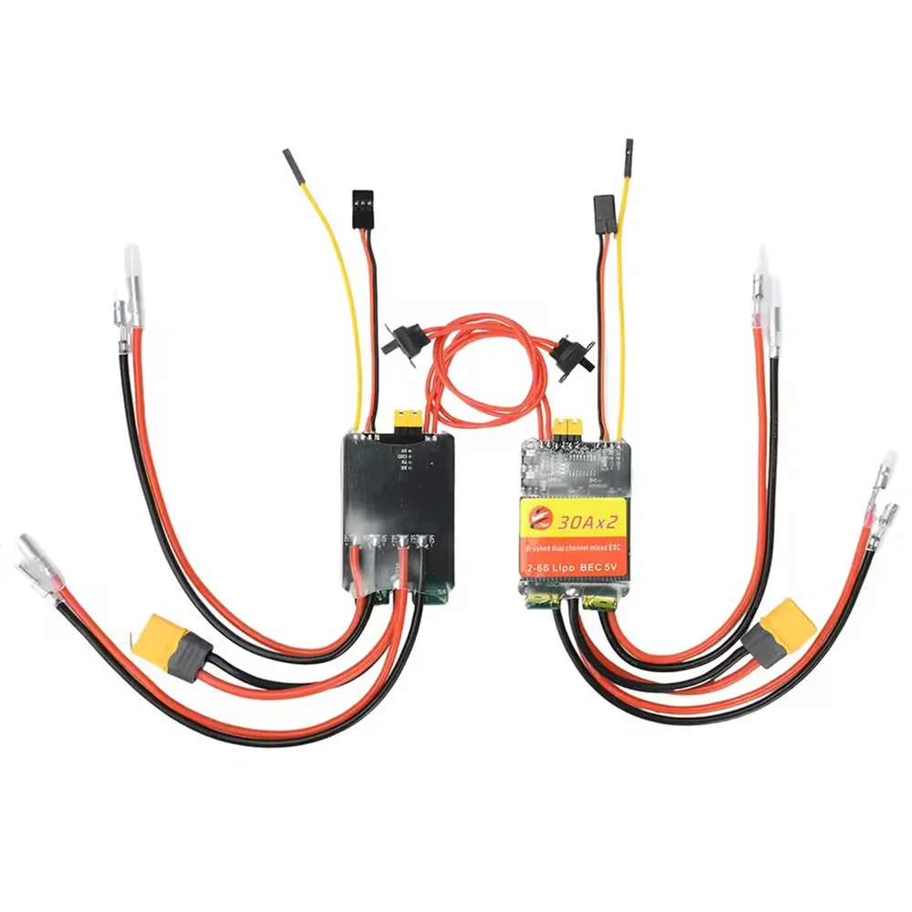 30A 50A Zweikanaliger Bidirektionaler Bürstenmotor-Regler mit PWM-Signaleingang Geeignet für RC-Autos, RC-Boote, Kettenfahrzeuge
