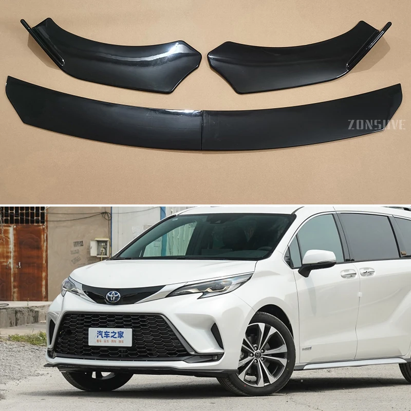 For Toyota Granvia 2023--2024 Year Front Bumper Lip Splitter Spoiler Body Kit Accessories Universal 4pcs