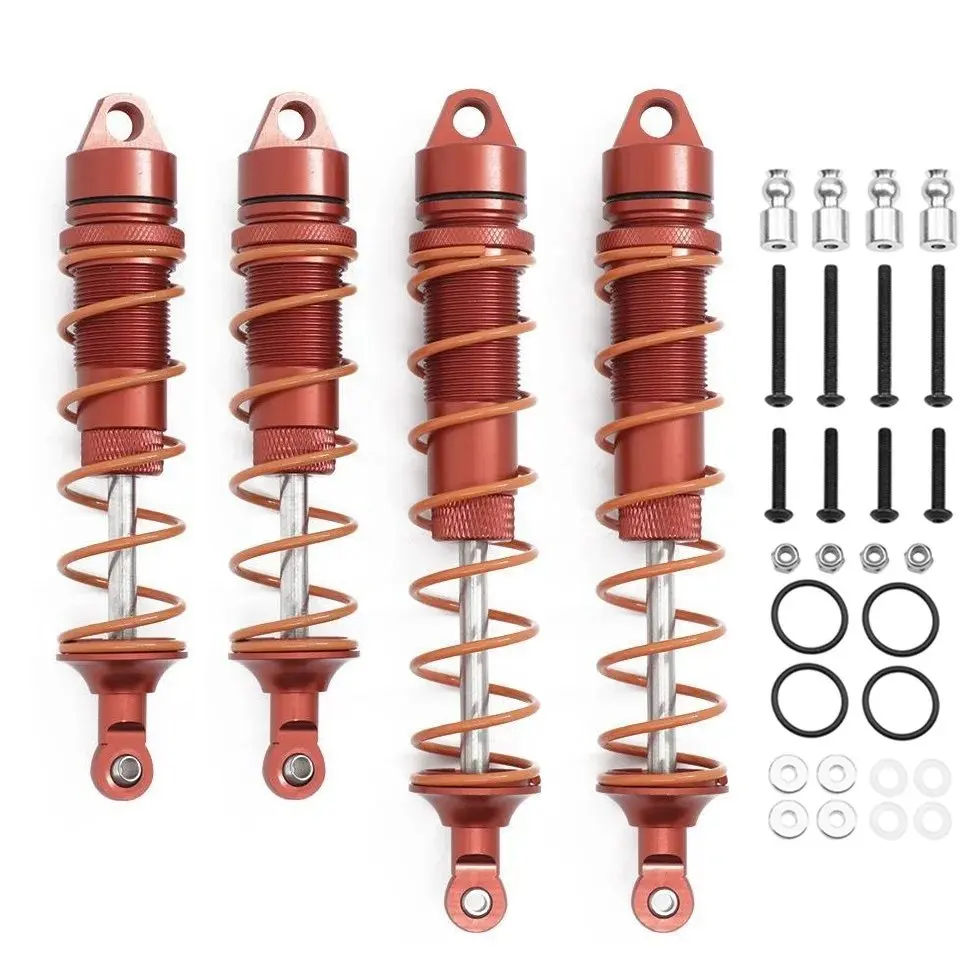 Amortecedor de óleo de metal, 4 unidades, 110mm 135mm, para arrma 6s 1/7 fireteam 1/8 kraton notório outcast rc peças de atualização de carro
