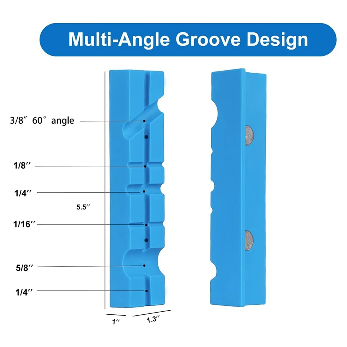 Vise Jaw Pads 5inch,1 Pair Soft Jaws for Bench Vise Universal Jaw Covers Multi-Groove Design Clamping Metal Plastics