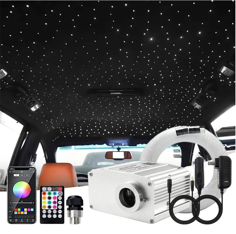 

ceiling Optical fiber kit Bluetooth APP Smart Control Starry Car LED Light Kid Room Ceiling good lamp Twinkle Fiber Star NINCE