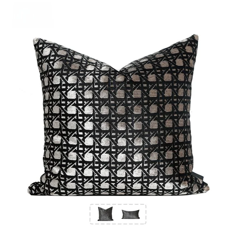 

FUNCHILL Luxury Bla Gold Metal Texture Sofa Pillow Living Room Decorative Cuion Square Velvet Cover Waable Insert