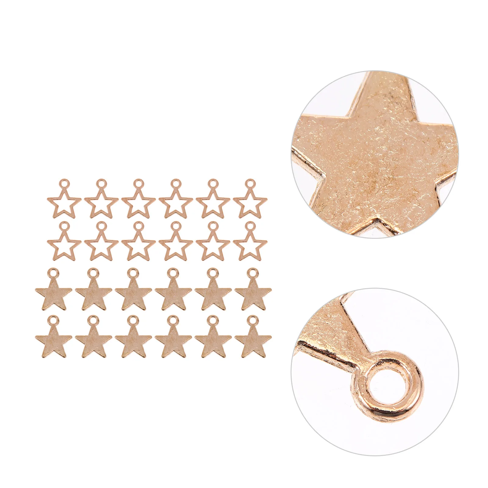 120 Pcs Hollow Five-pointed Star Pendant Charms for Hair Accessories Making Metal DIY