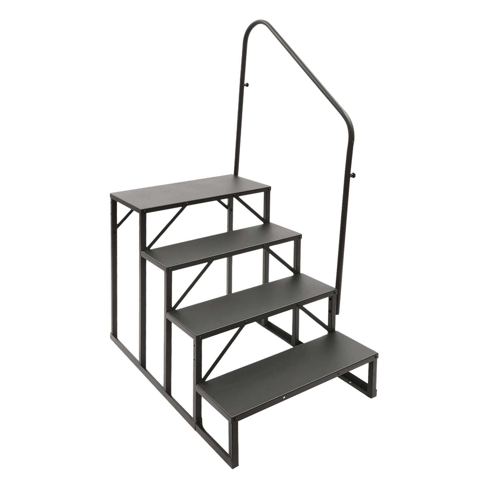Scaletta a 4 gradini, gradini per portico con corrimano, scala per piscina fuori terra, sgabello portatile per decorazioni per la casa per rimorchio da viaggio