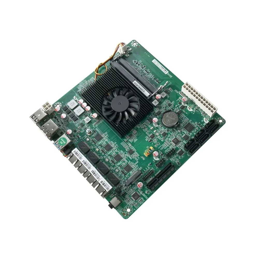 Placa-mãe n5105 nas intel celeron n5105 n5100 4 núcleos 6 * sata3.0 4*2.5g i226 1 * pcie 4x 17x17cm 2 * ddr4 firewall roteador placa-mãe