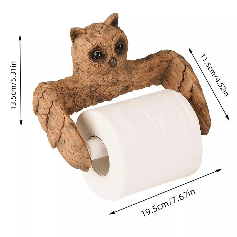ノベルティフクロウトイレットペーパーホルダー、ティッシュホルダー、トイレ、家庭