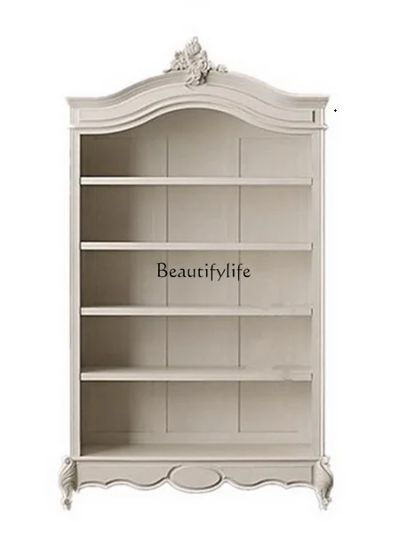 

American simple solid wood white engraving French retro old multi-layer