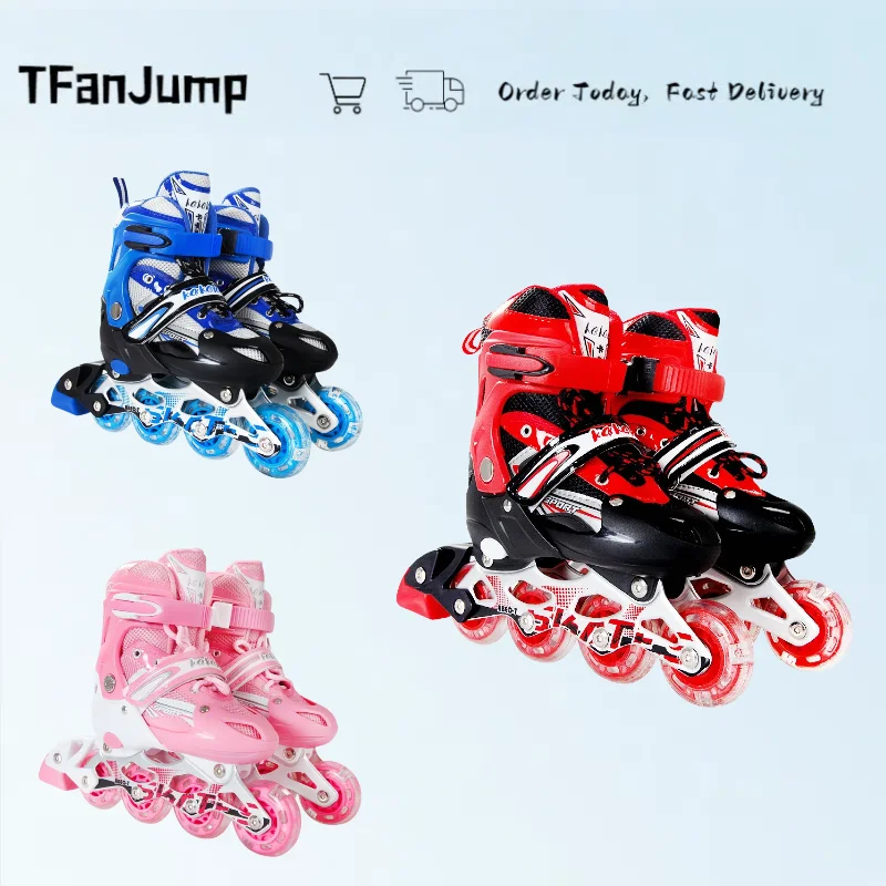 Skates Adjustable Size Multi Color Safe Durable Inline Children Unisex Roller Skates Triple Sealing Layer for Kids Sports