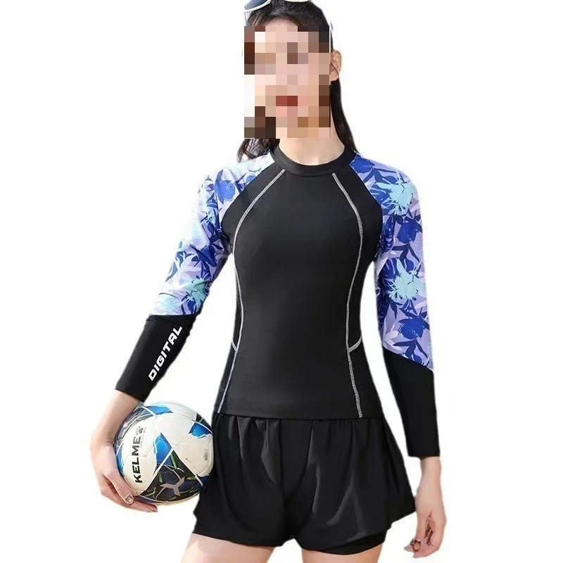 Split swimsuit women's snorkeling long-sleeved women's, swimsuit student conservative women's, sunscreen wetsuit, surf suit