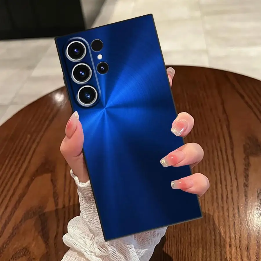 نحى الملمس المعدني الصلب طباعة الأسود لينة غطاء الهاتف حقيبة لهاتف سامسونج غالاكسي S23 الترا S25 حافة S21 FE S24 زائد S20 #6