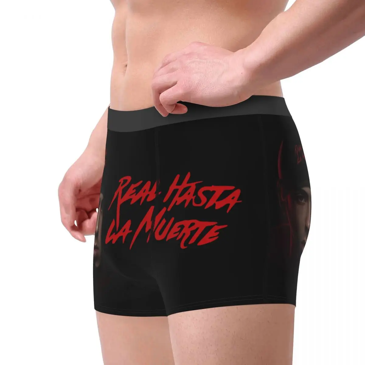 Real Hasta La Muerte Anuel Trap Reggaeton Theme Men Printed Boxer Briefs Underwear Anuel AA Highly Breathable Top Quality Gift