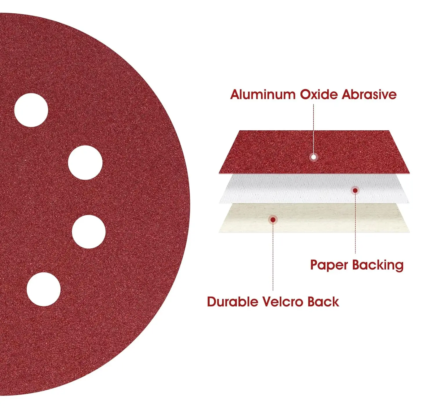 5 inch 8 Hole 125mm Sandpaper Woodworking Metal Grinding Disc Abrasive Polishing Tool 40/60/80/100/120/2000 Grit Sanding Discs