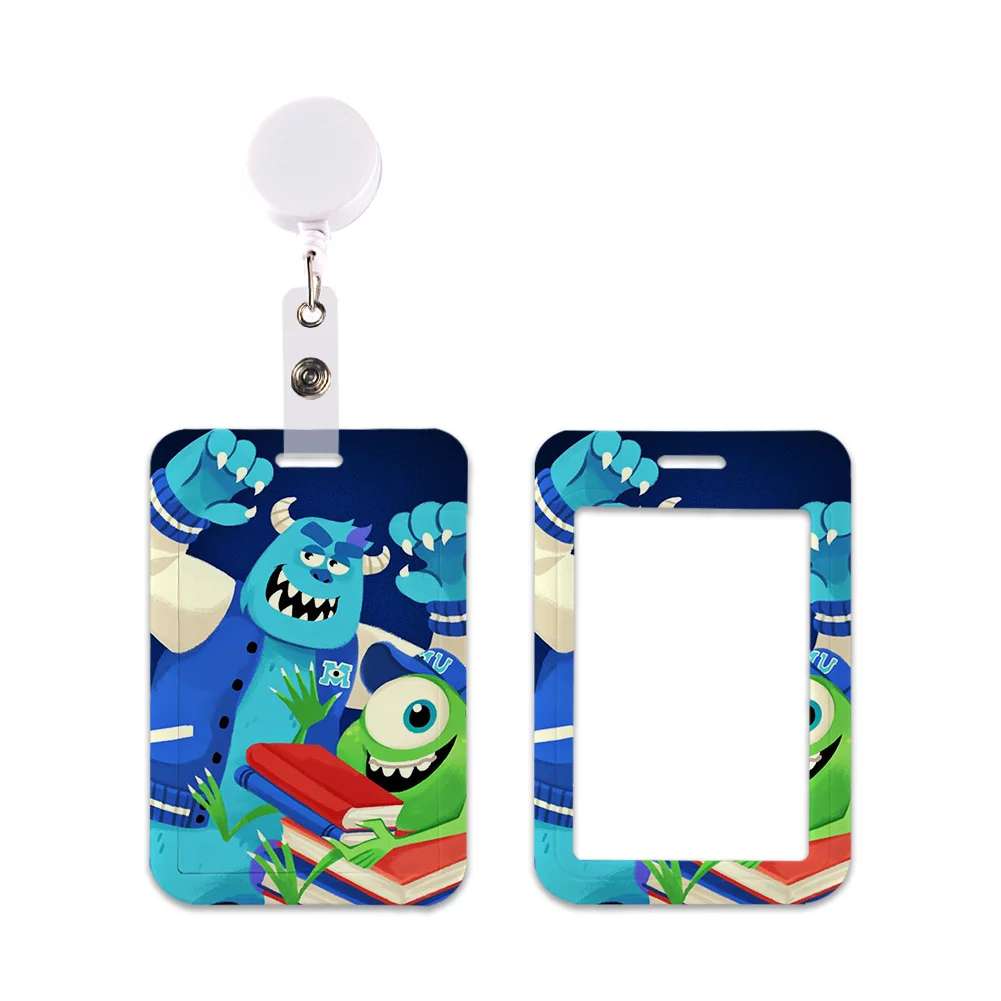 ワークカードホルダー モンスター ディズニー 大学名バッジ キーホルダー付き 学生証カード ランヤードホルダー アクセサリー