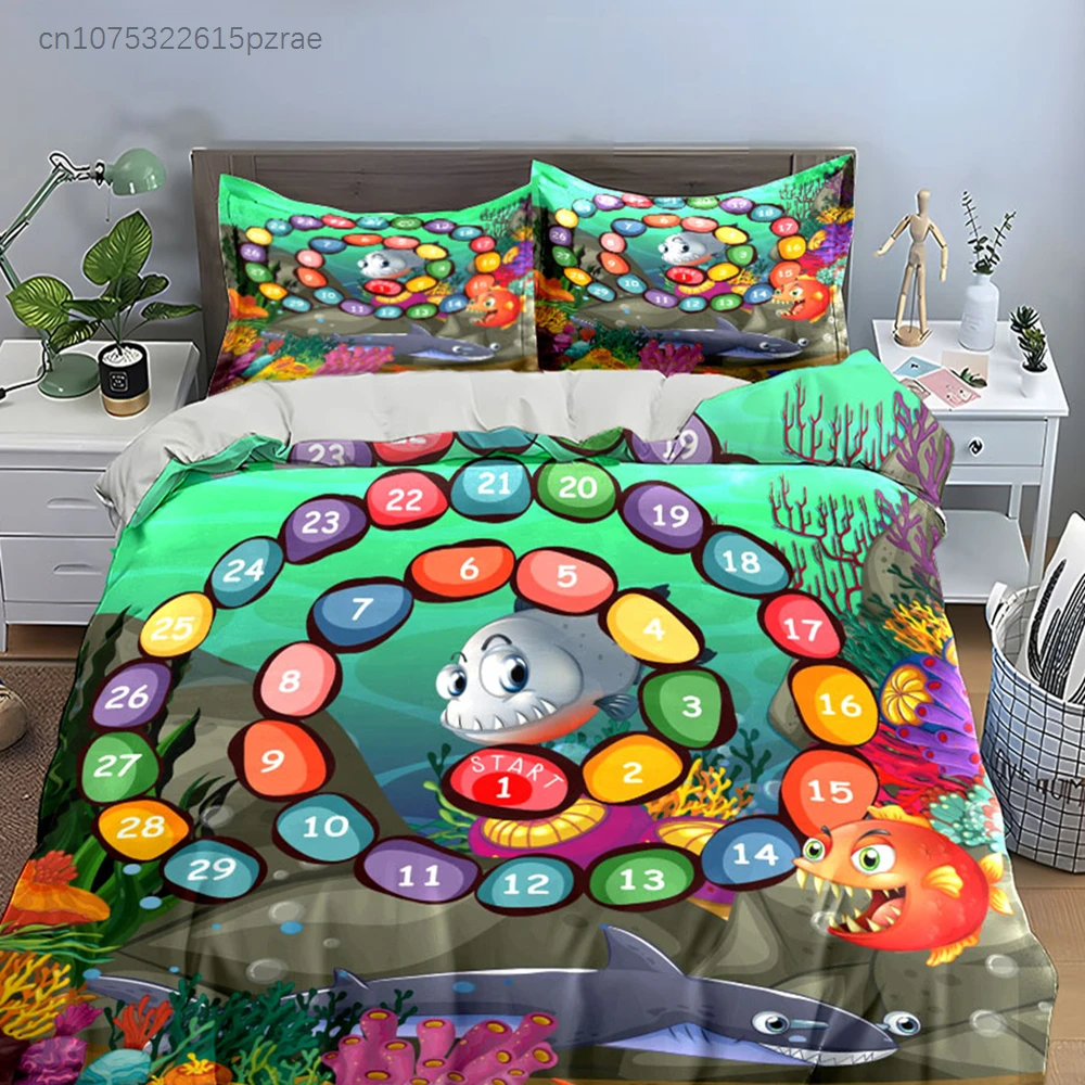 "Underwater Adventure Game Set" Multiple Sizes kid's And adults' Bedroom Exquisite 3PC Bedding set, Gift 3
