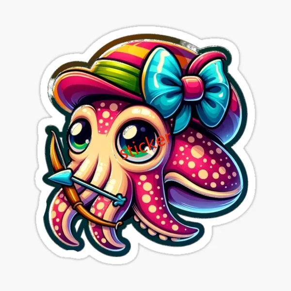 

Cuttlefish Funny Racing Helmet Stickers PVC Vinyl Decals Motorcycle Car Stickers Laptop RV Wall Stickers