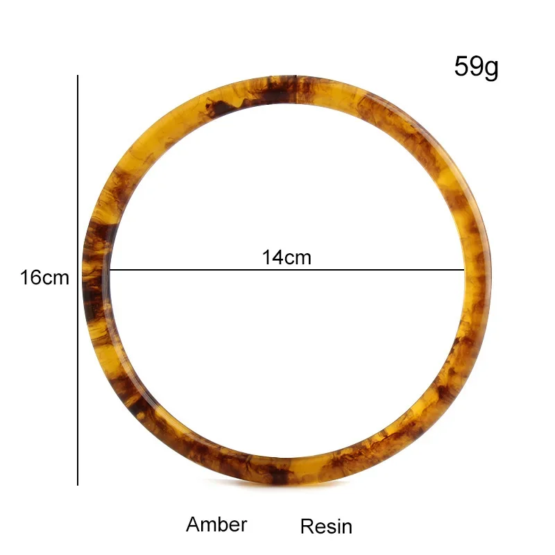 Tortoiseshell Unique Resin Handle Resin Round Handle Replacement Handbag Purse Handmade DIY Craft Braid Bag Accessories