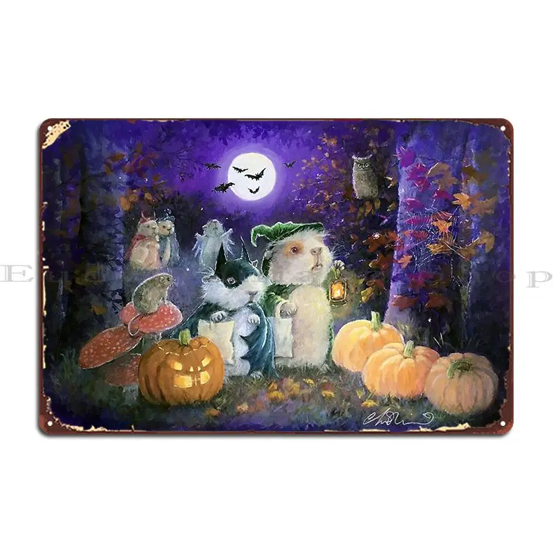 Trick Or Treat Piggies Metal Plaque Poster Decoration Living Room Custom Vintage Home Tin Sign Poster