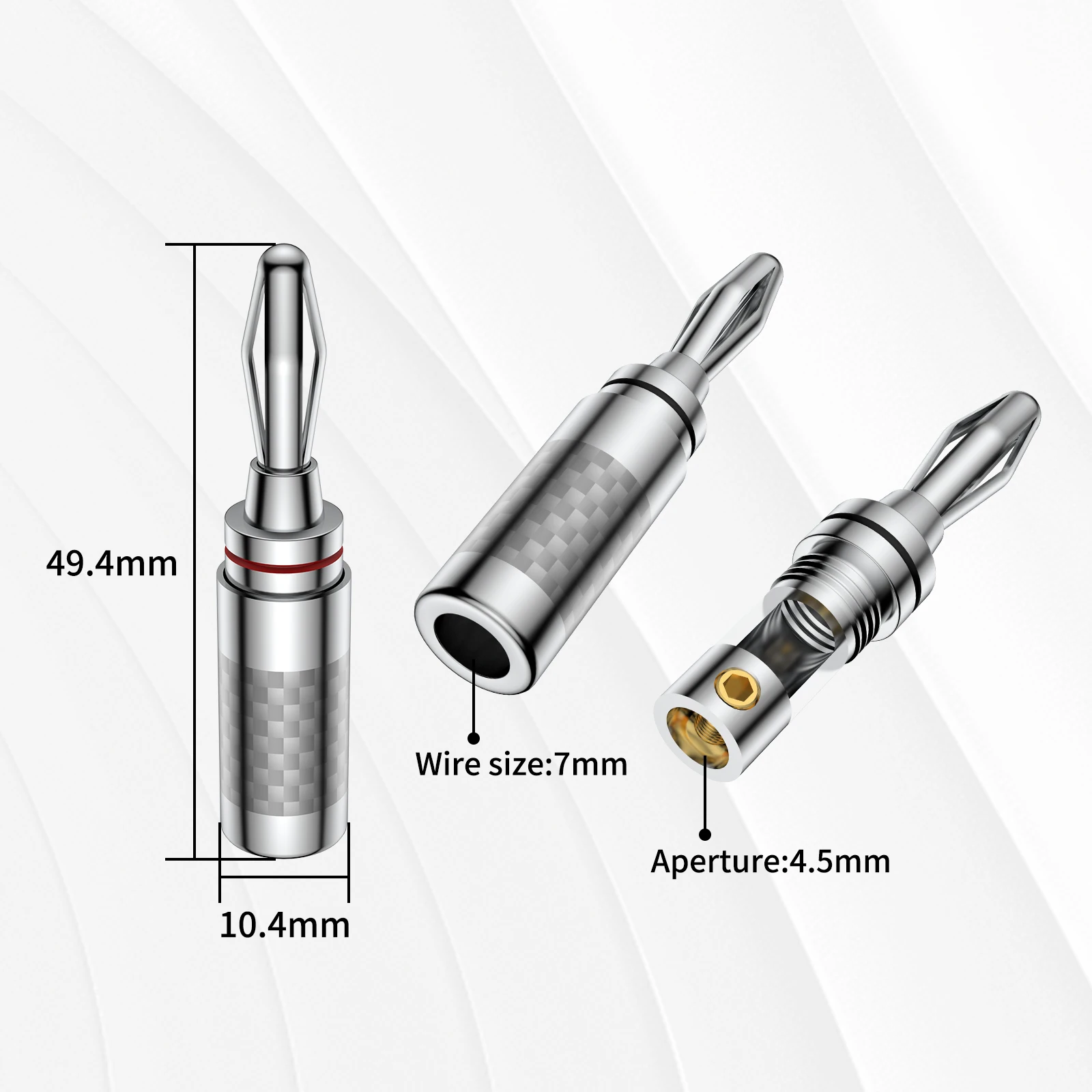 New 4/8PCS Rhodium Plated 4mm Banana Plug Beryllium Copper Screw Locking Solderless Speaker Connector For AMP DIY HIFI