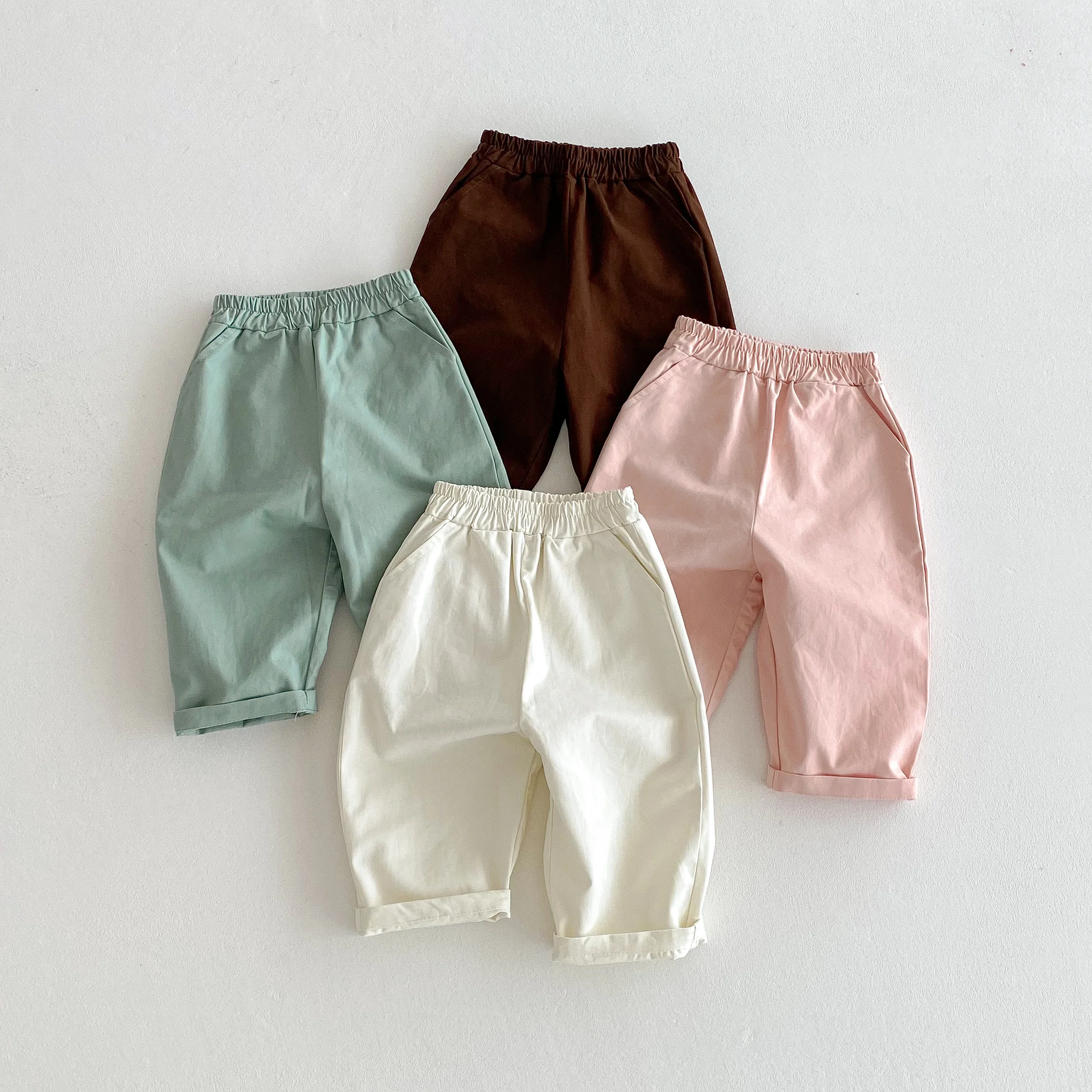 

Children's Pants Baby Boys Pants Spring Summer Toddler Girls Legging Pocket Boy's Trousers Elastic Waist Casual Pants 0-6 Yrs