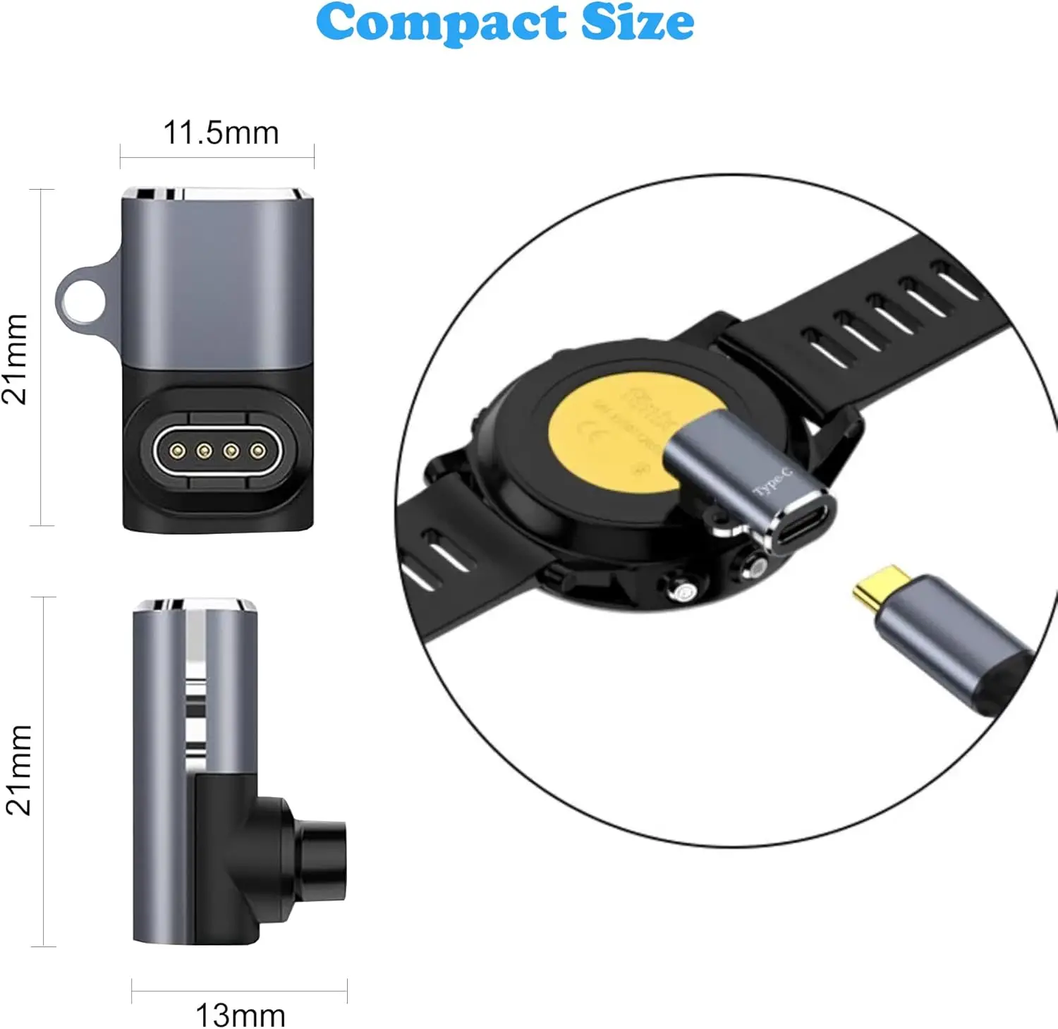 Type C Smartwatch Charger Adapter For Garmin Fenix 8 7 7S 7X 6S 6 Forerunner 955 965 970 740 Instinct 3 2 2X 2S E Quatix