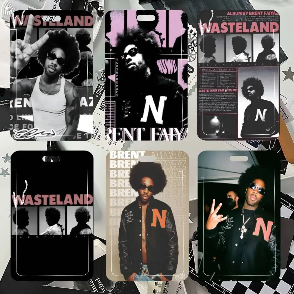 Singer B-Brent Faiyaz ID Card Holder Neck Strap Pendant Door Badge Holder Lanyards Keychain Work Credential Case Gift