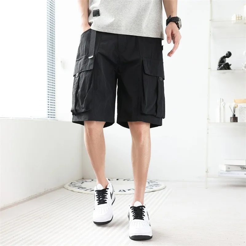 

Мужские летние шорты-карго: тонкие, свободные, быстросохнущие, повседневные, в американском и японском стиле, модные, спортивные, 5-дюймовые