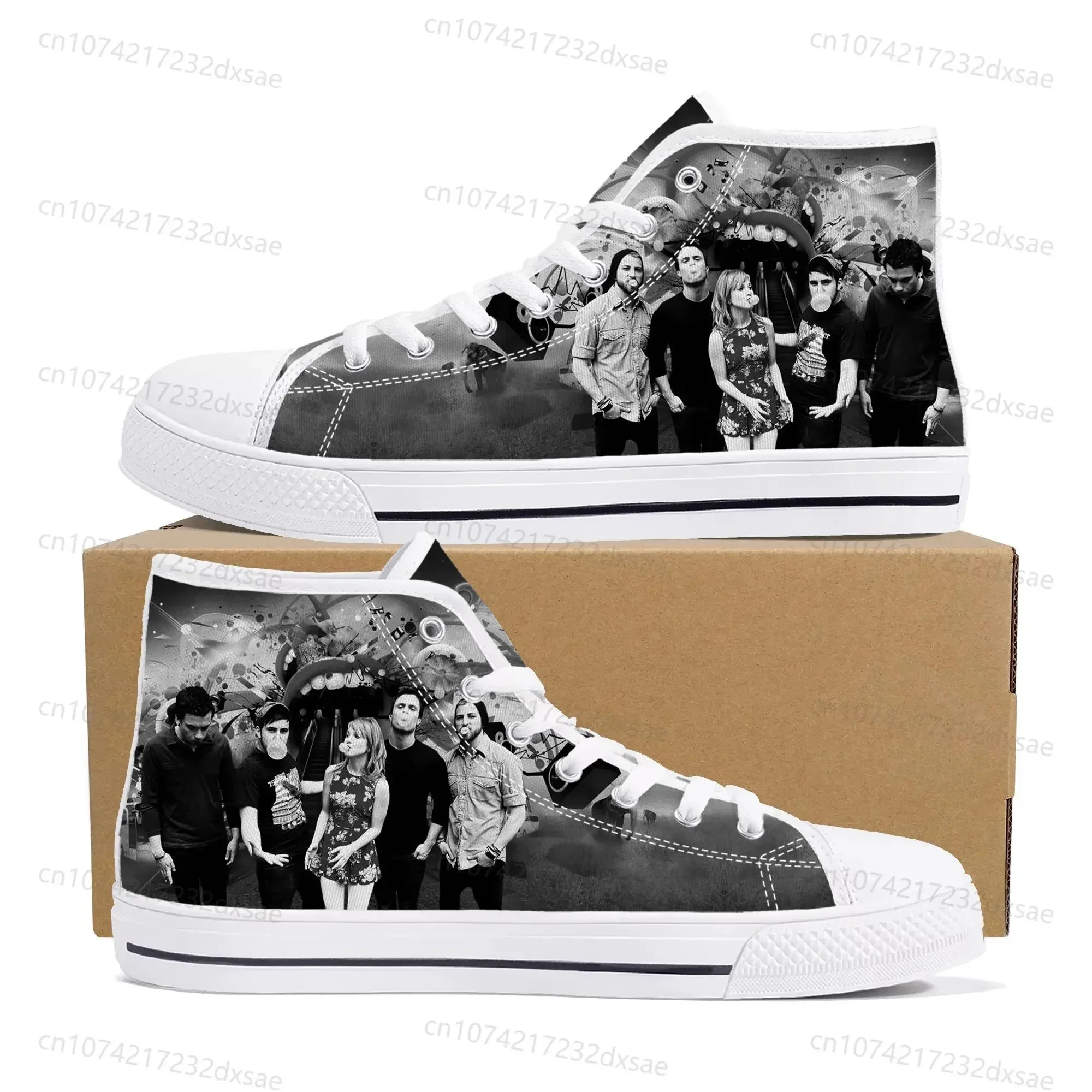 Paramore Rock Band Pop High Top High Quality Sneakers Men Women Teenager Canvas Sneaker Casual Couple Shoes Custom Shoes