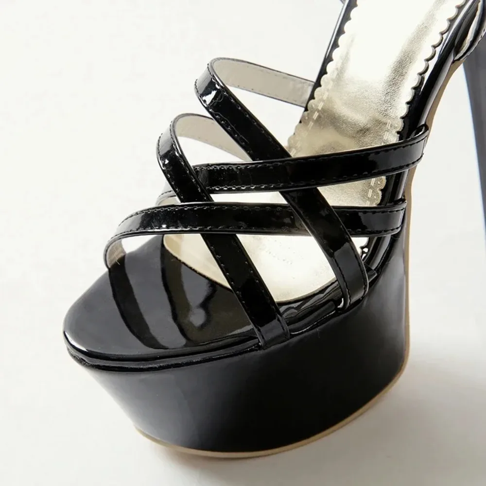 BLXQPYT Thin High Heels Sandals Women Leather Sexy Peep Toe Buckle Strap Dress Party Wedding Platfoam Sandals Big Size 48 018 view 3