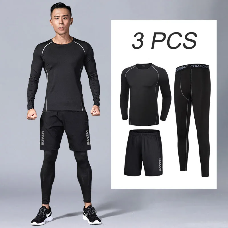 2024 abbigliamento sportivo Jogging tute a compressione abbigliamento da palestra traspirante uomo sport Joggers palestra Fitness tuta allenamento