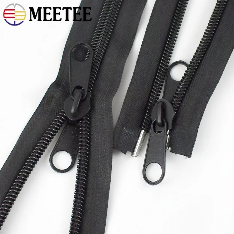 1Pc 10# 80-300cm Black Nylon zippers Double Side Open-End Long Zipper Outdoor Tent Jacket Zips DIY Sewing Repair Kit Accessories